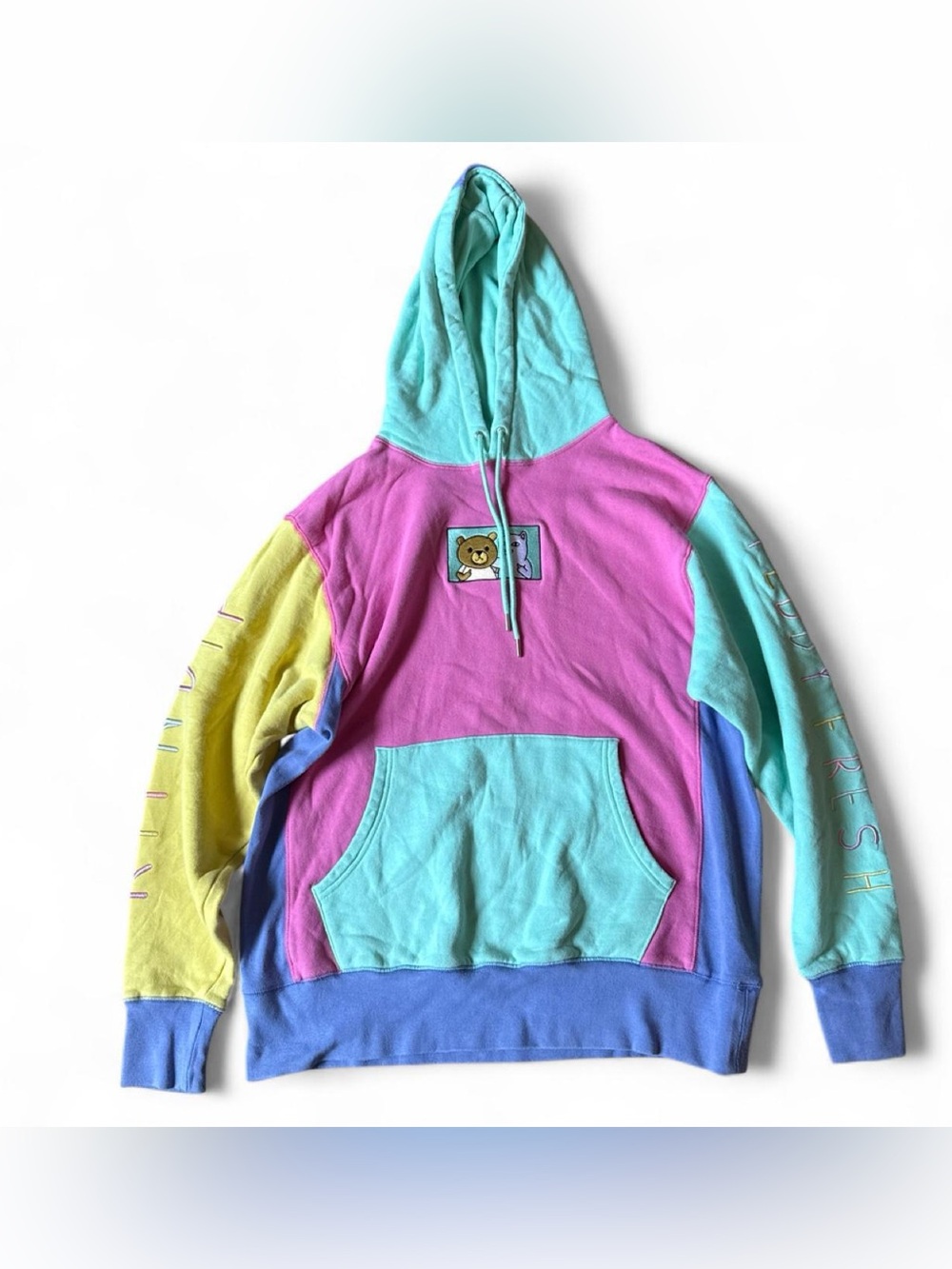 Teddy Fresh x RIPNDIP 2.0 Pastel Colorblock Hoodie